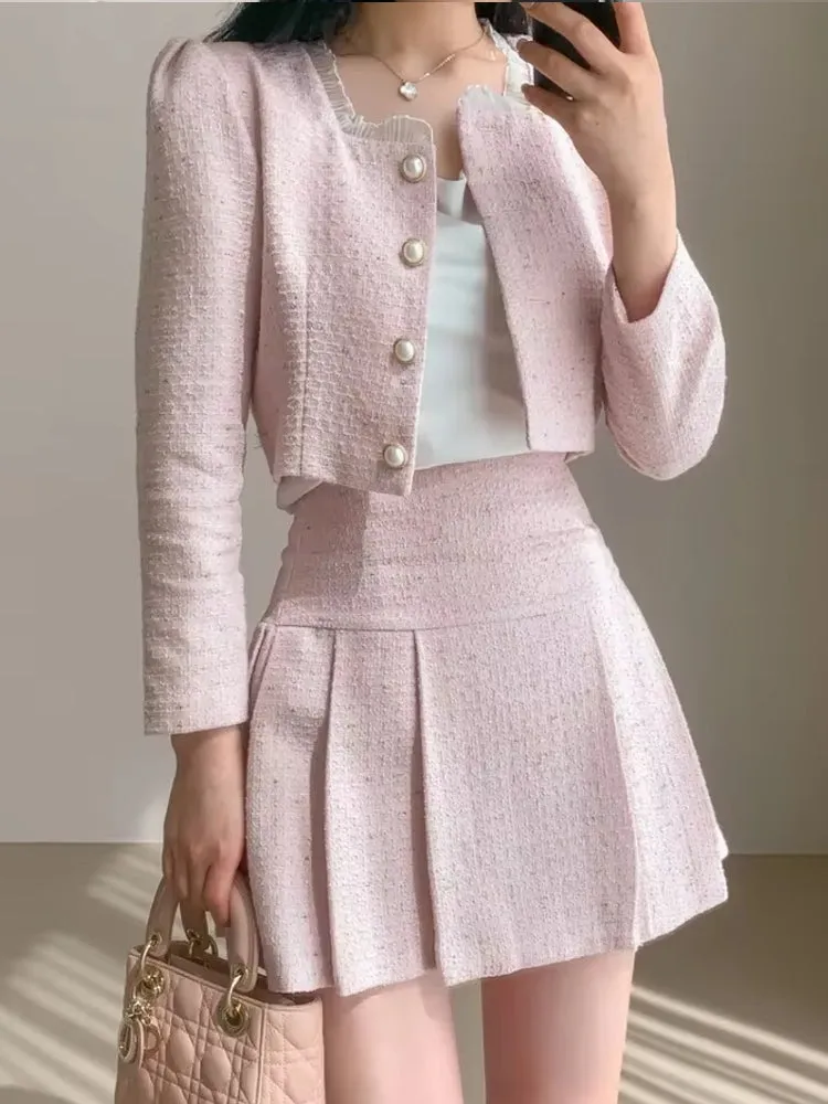 Slim Women High Waist Mini Skirts Sets