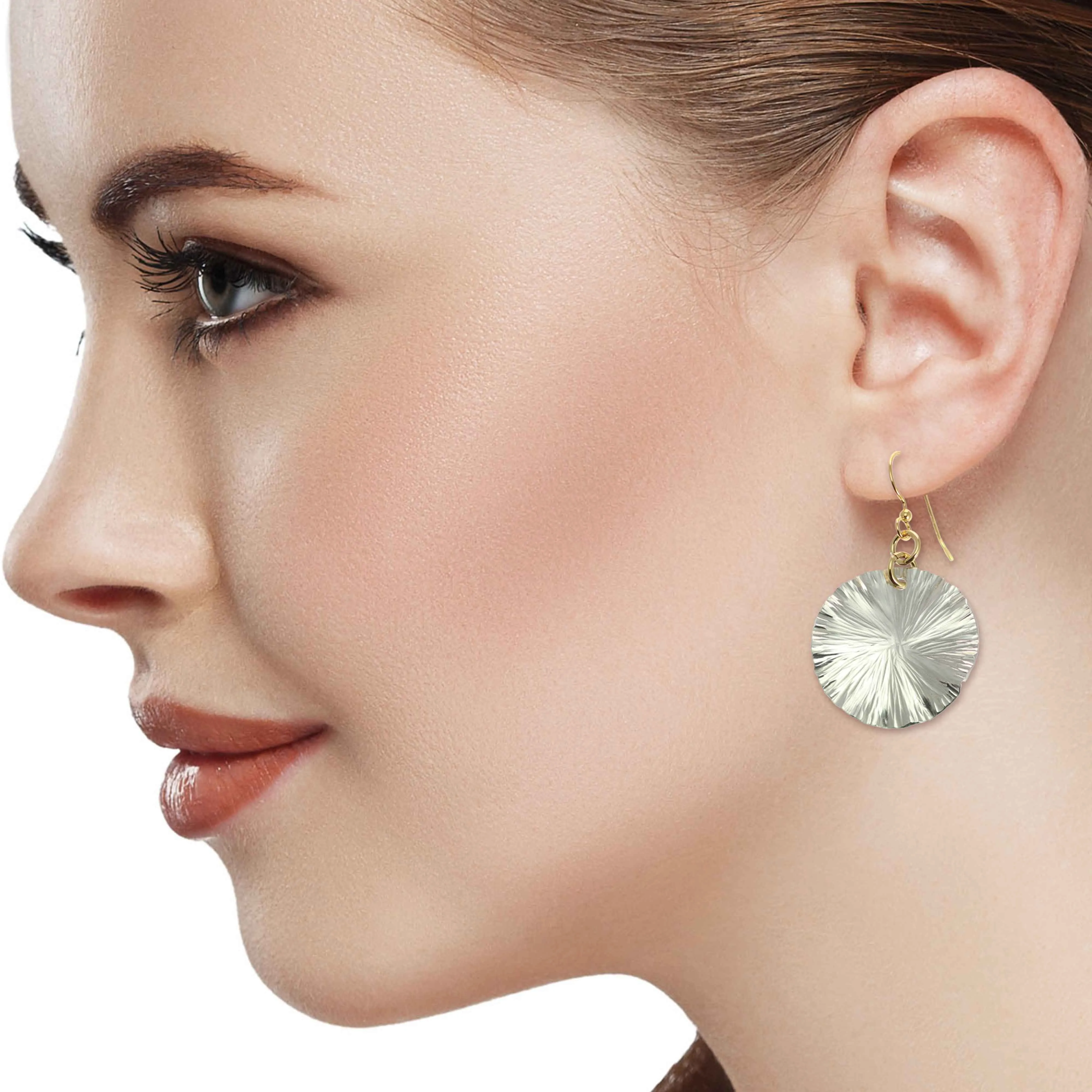 Small Aluminum Lily Pad Leaf Drop Earrings