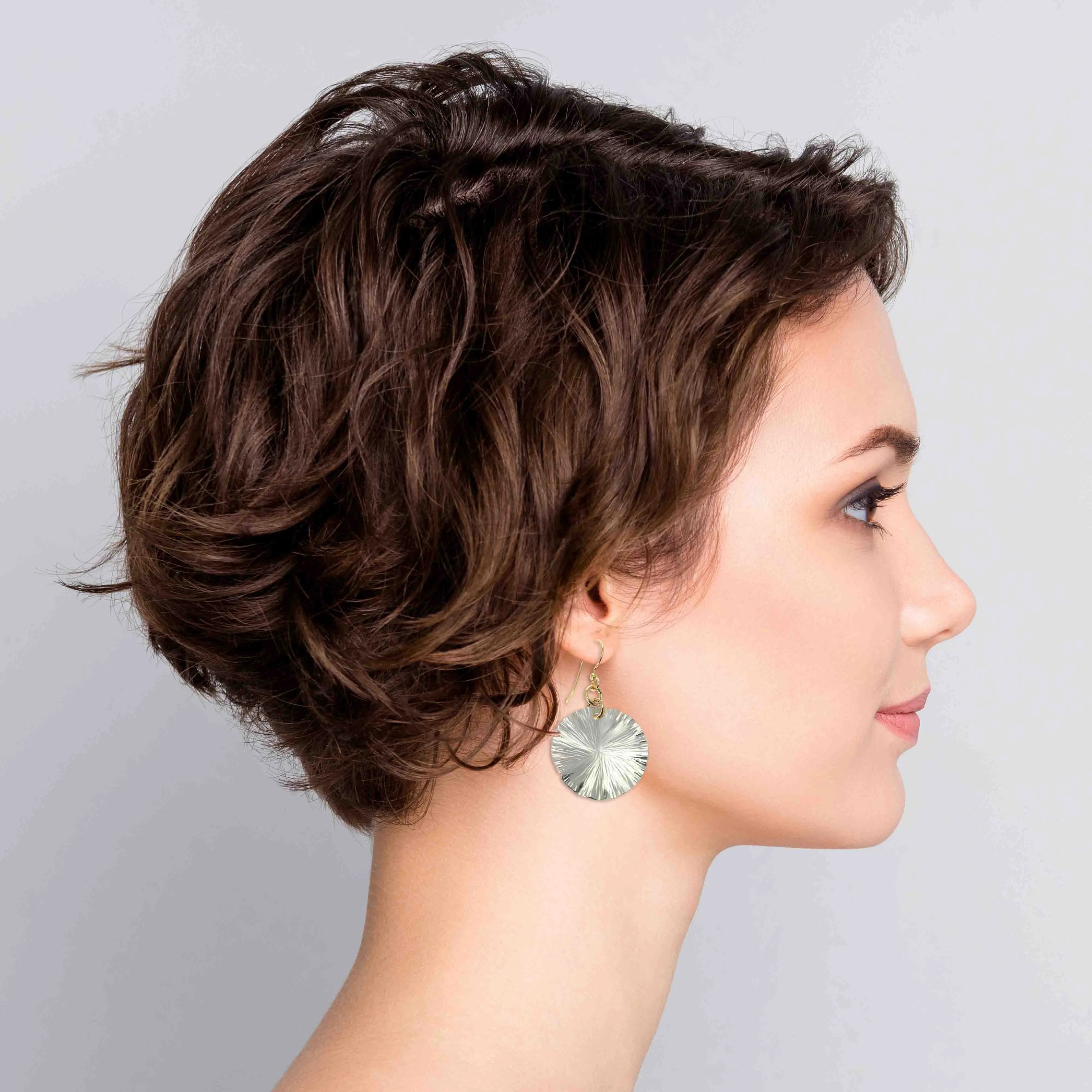 Small Aluminum Lily Pad Leaf Drop Earrings