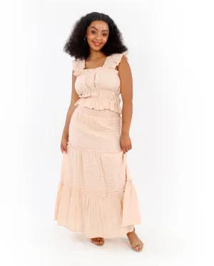 Smocked Tiered Maxi Skirt