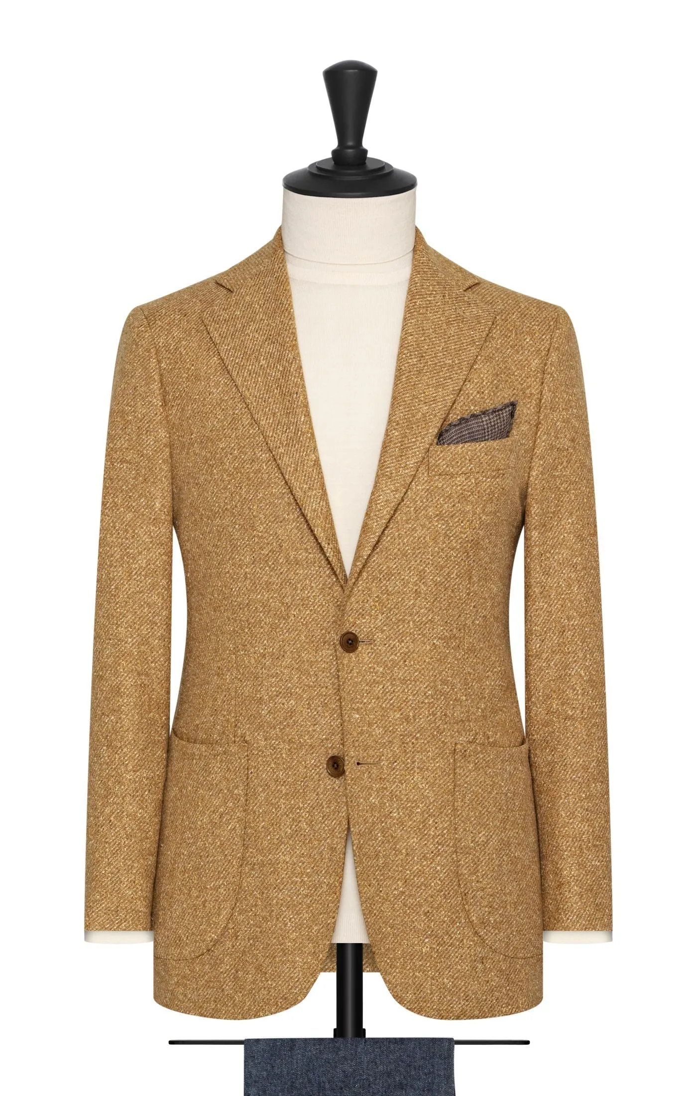 Solbiati Mustard Faux Uni Wool & Silk Slubbed Twill