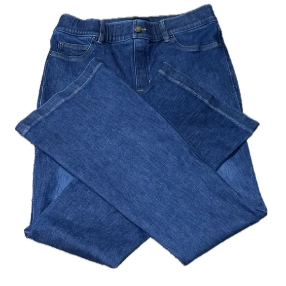 SPANX Jeans, Women's Size L, Blue Denim Stretch SPANXshape EveryWear Flare Jeans