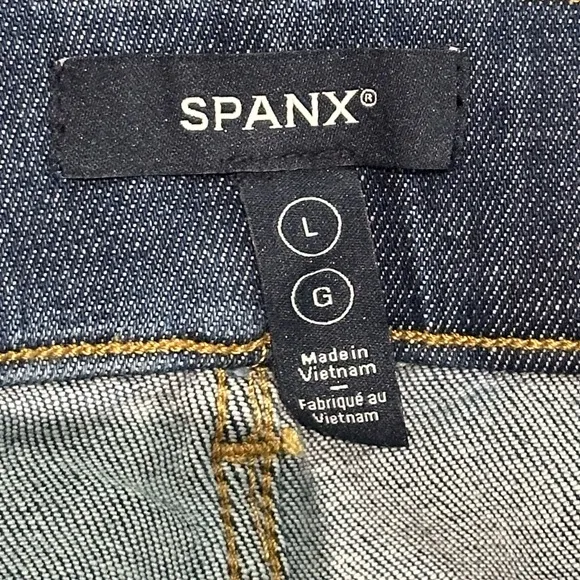 SPANX Jeans, Women's Size L, Blue Denim Stretch SPANXshape EveryWear Flare Jeans