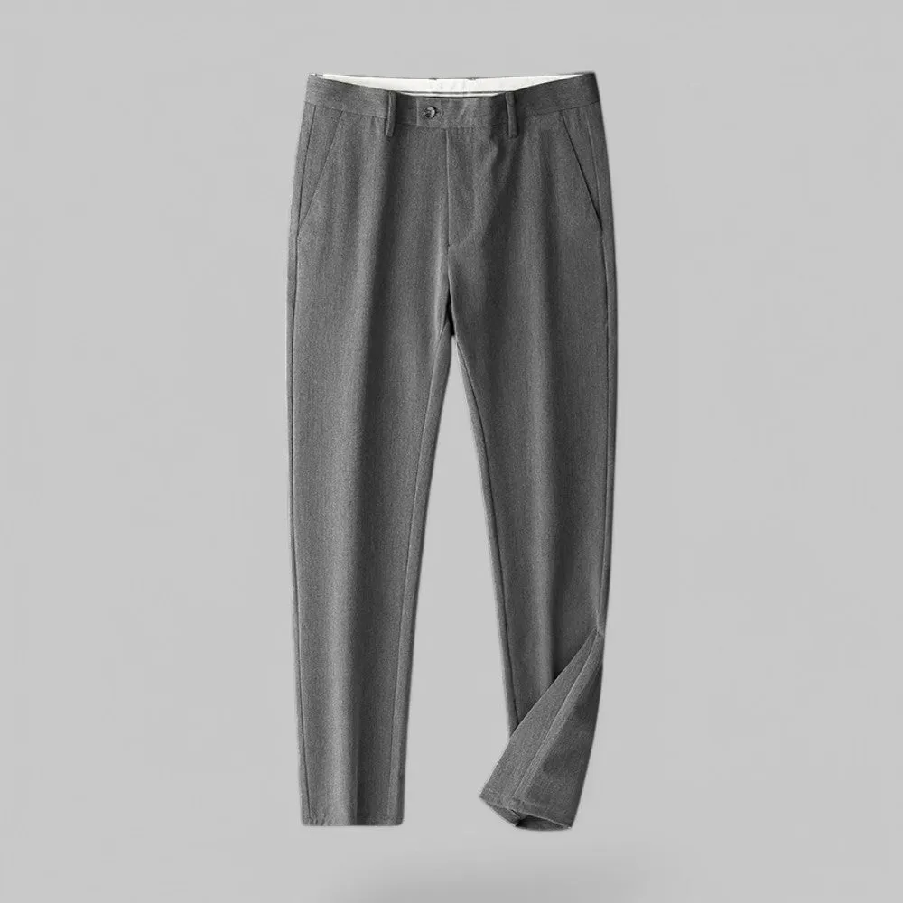 Straight Fit Stretch Casual Trousers