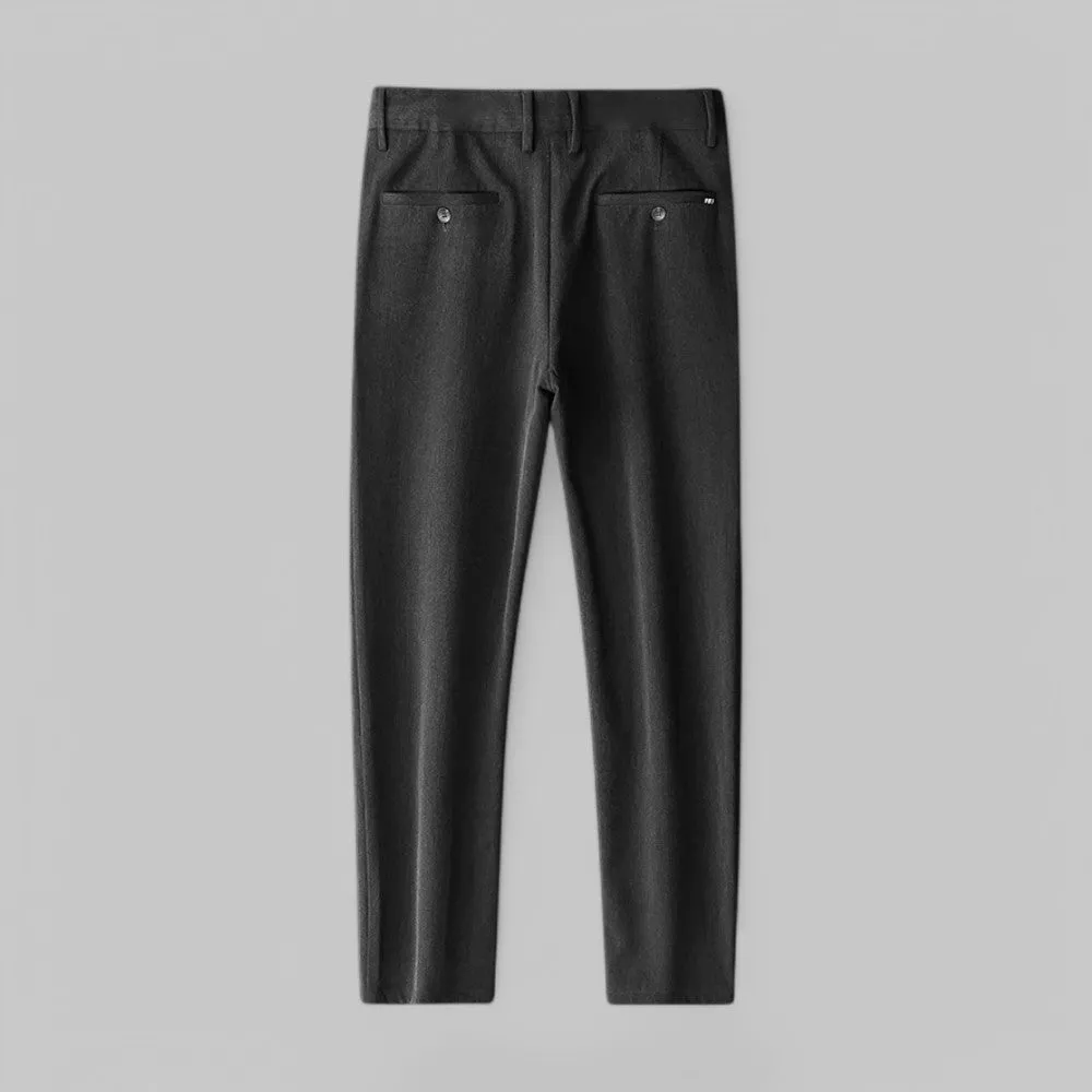Straight Fit Stretch Casual Trousers