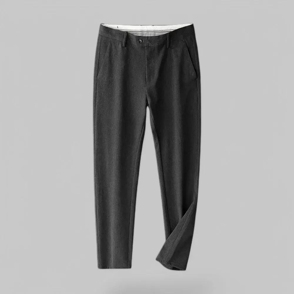 Straight Fit Stretch Casual Trousers