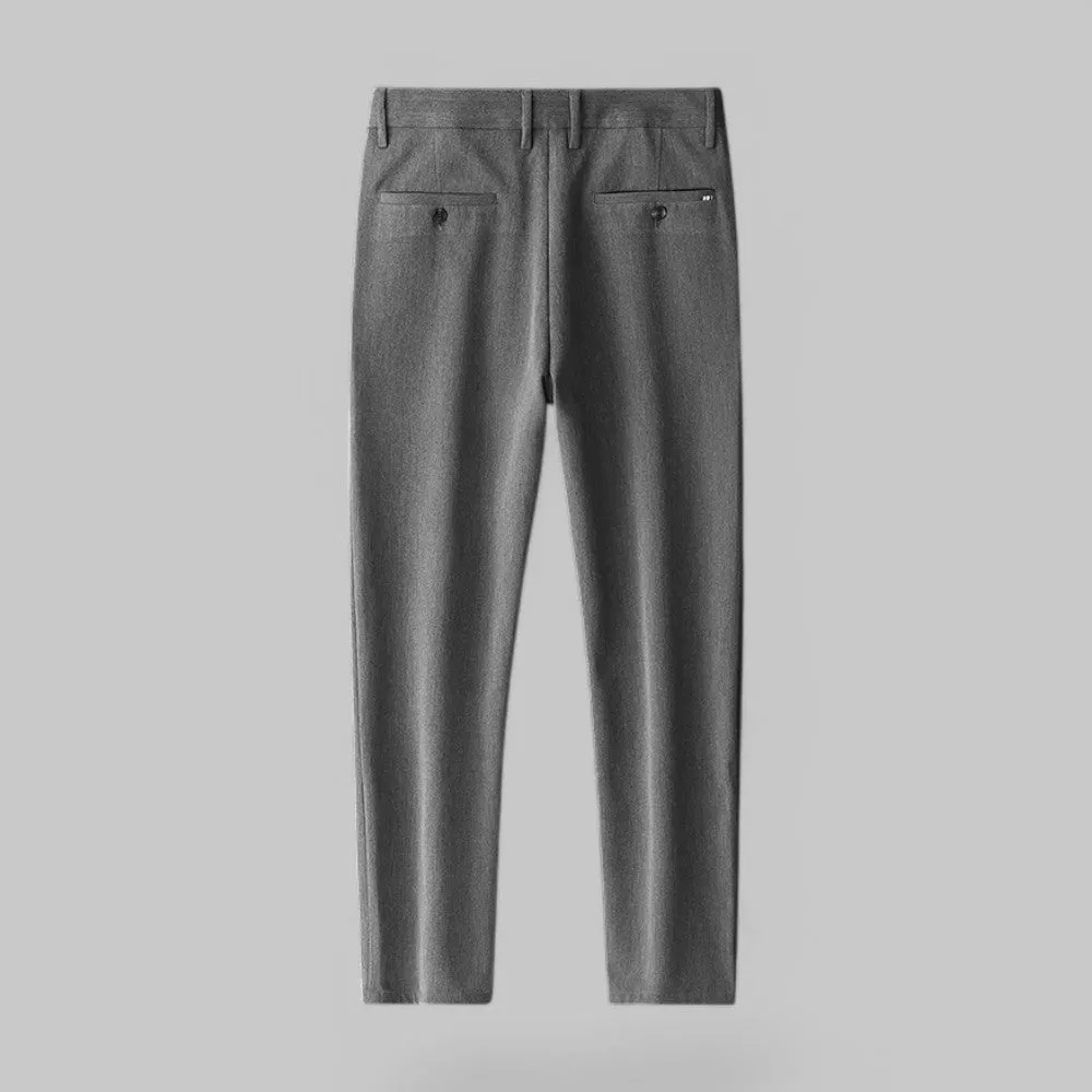 Straight Fit Stretch Casual Trousers
