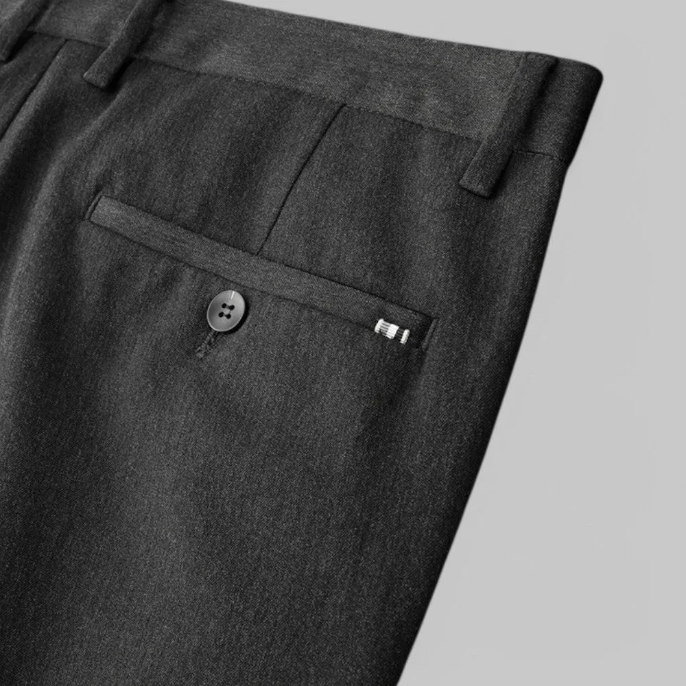 Straight Fit Stretch Casual Trousers