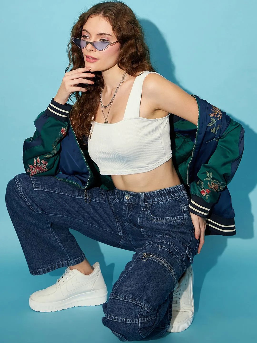 STREET 9 Women Blue Wide Leg High-Rise Clean Look Pure Cotton Jeans