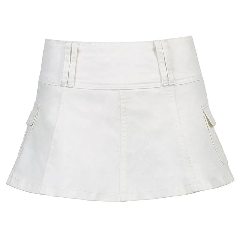 Street Hot Girl Denim Pleated Skirt