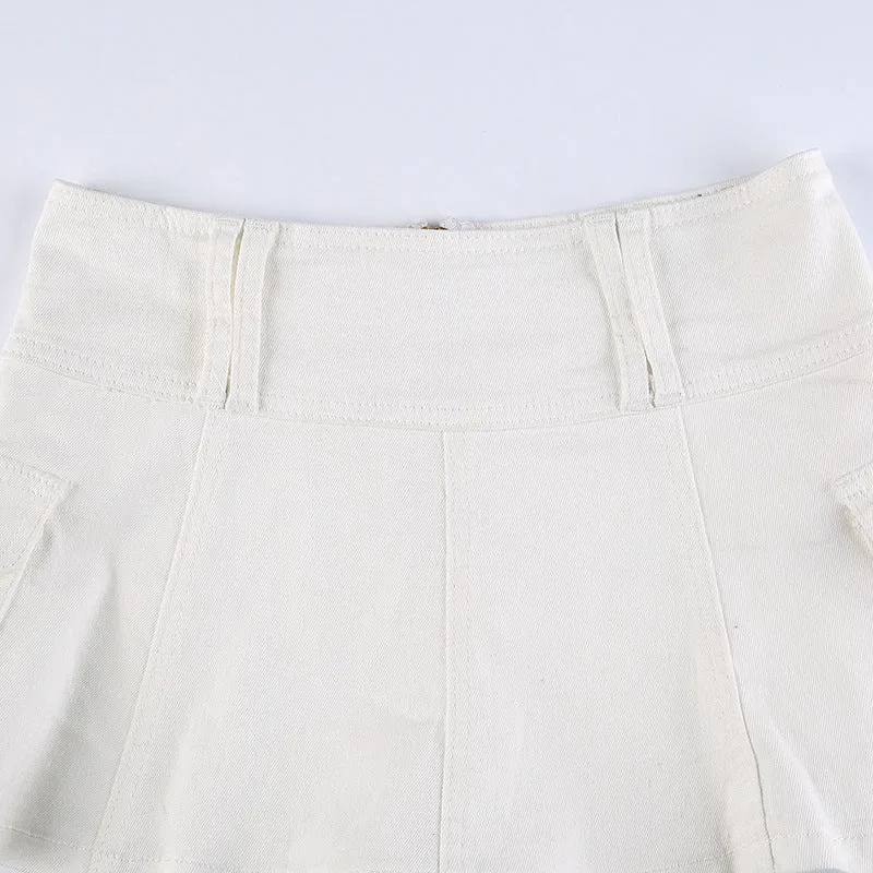 Street Hot Girl Denim Pleated Skirt