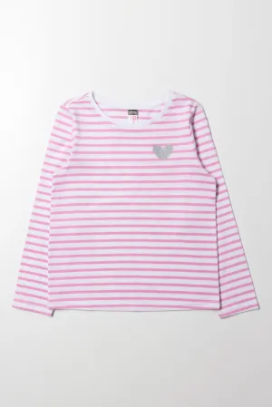 Stripe Long Sleeve T-Shirt Pink