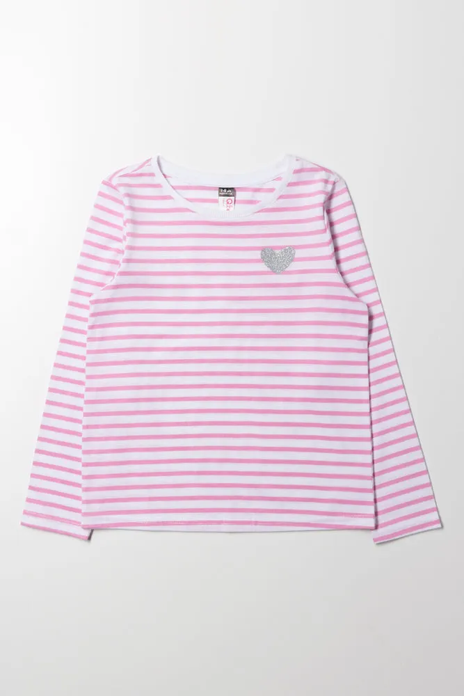 Stripe Long Sleeve T-Shirt Pink
