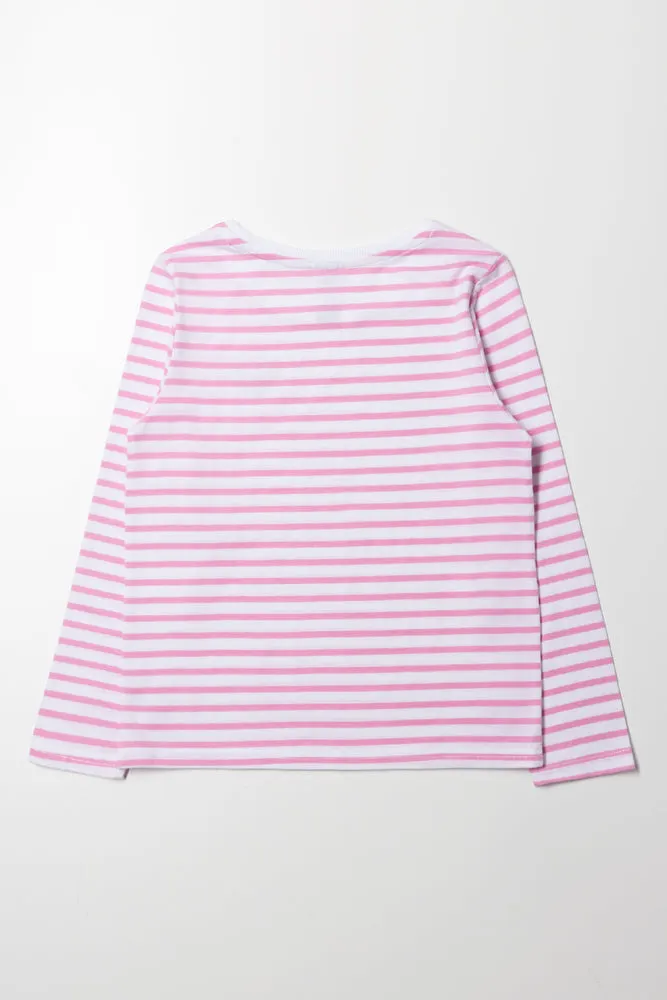Stripe Long Sleeve T-Shirt Pink