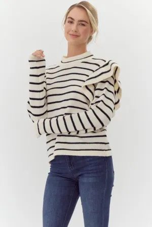 Striped Knit Sweater Top