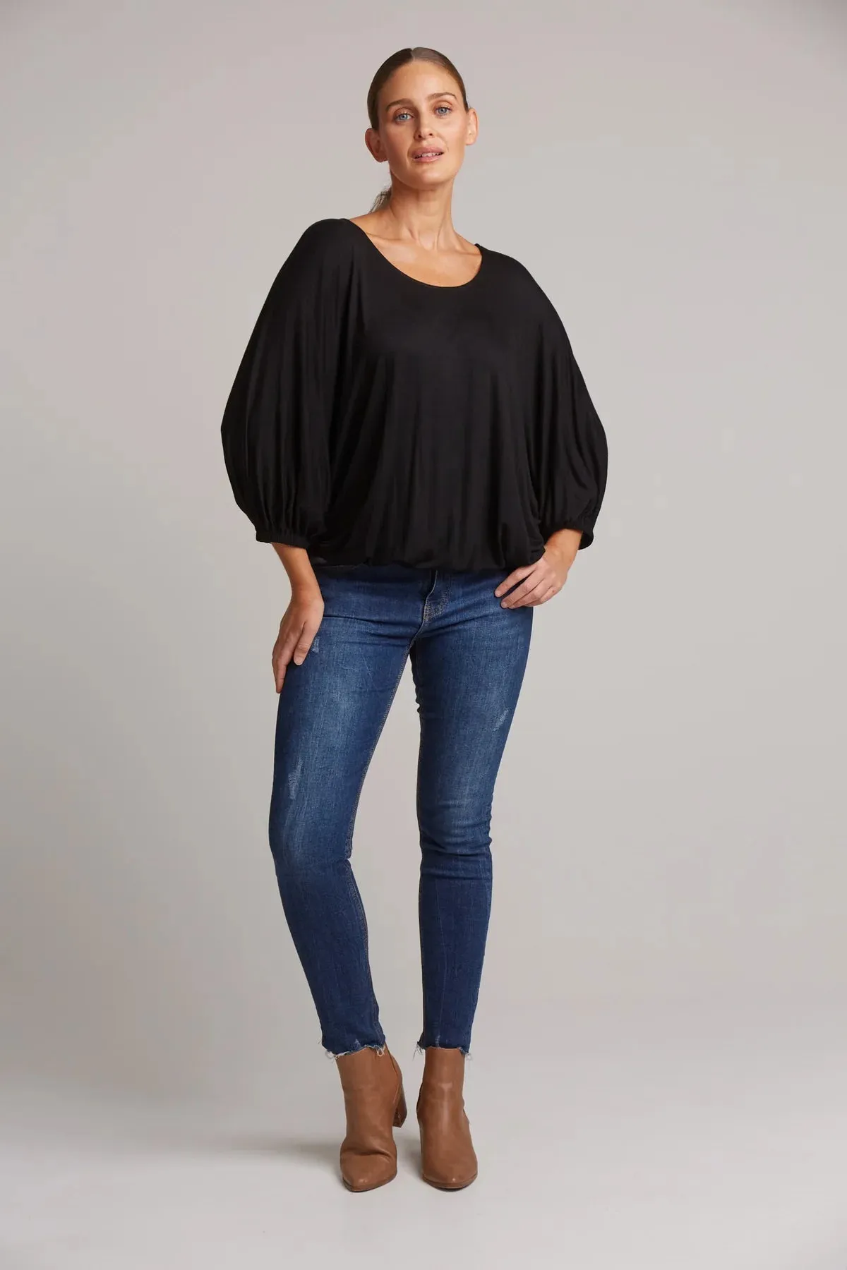 Studio Jersey Relaxed Top - Black