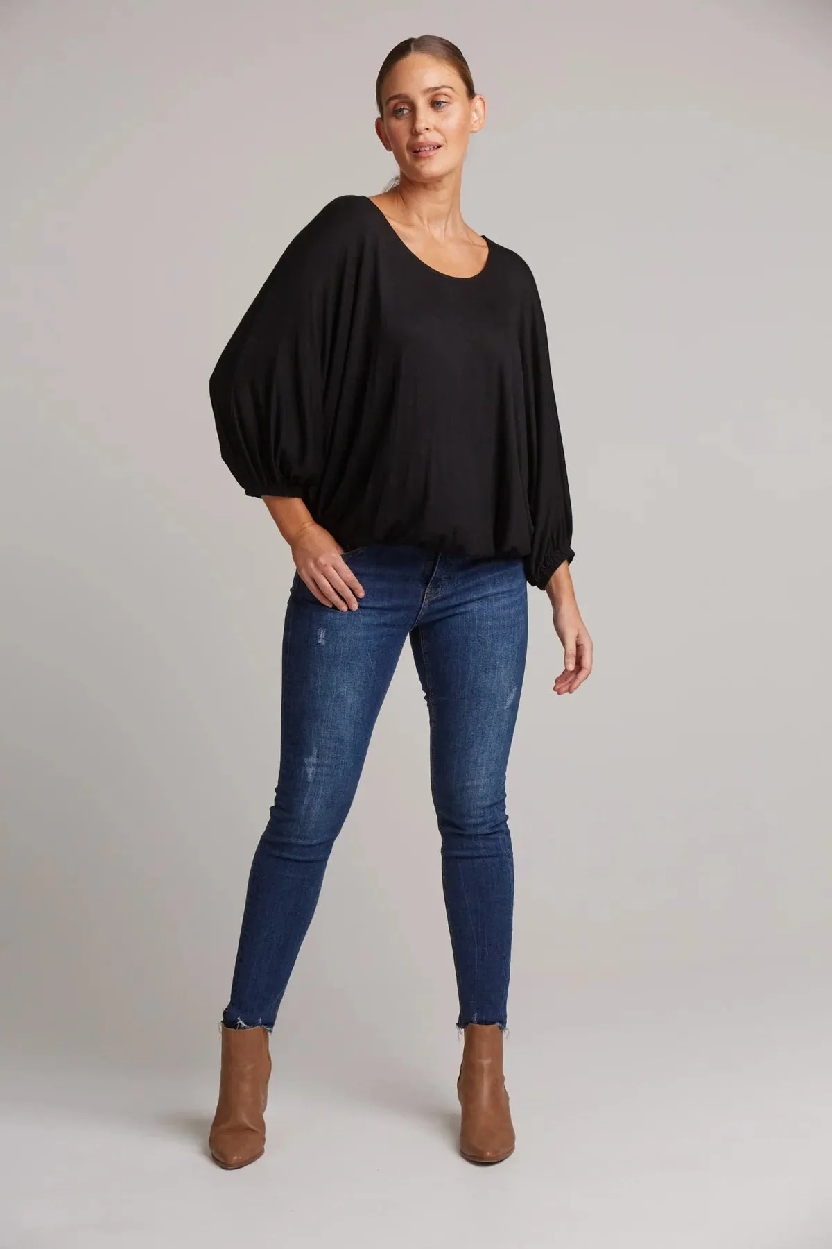 Studio Jersey Relaxed Top - Black