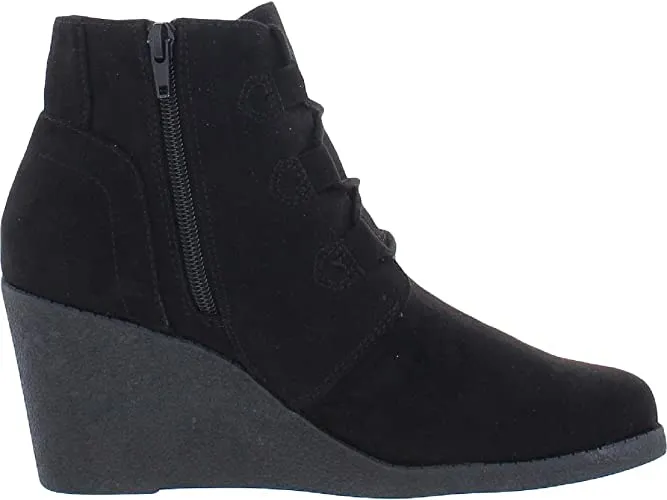 Style & Co. Womens Noellee Ankle Zip-Up Wedge Boots Black 8 Medium (B,M)
