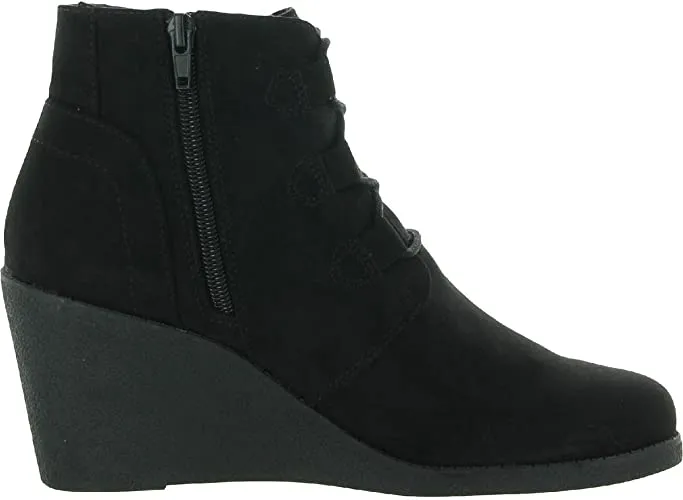 Style & Co. Womens Noellee Ankle Zip-Up Wedge Boots Black 8 Medium (B,M)