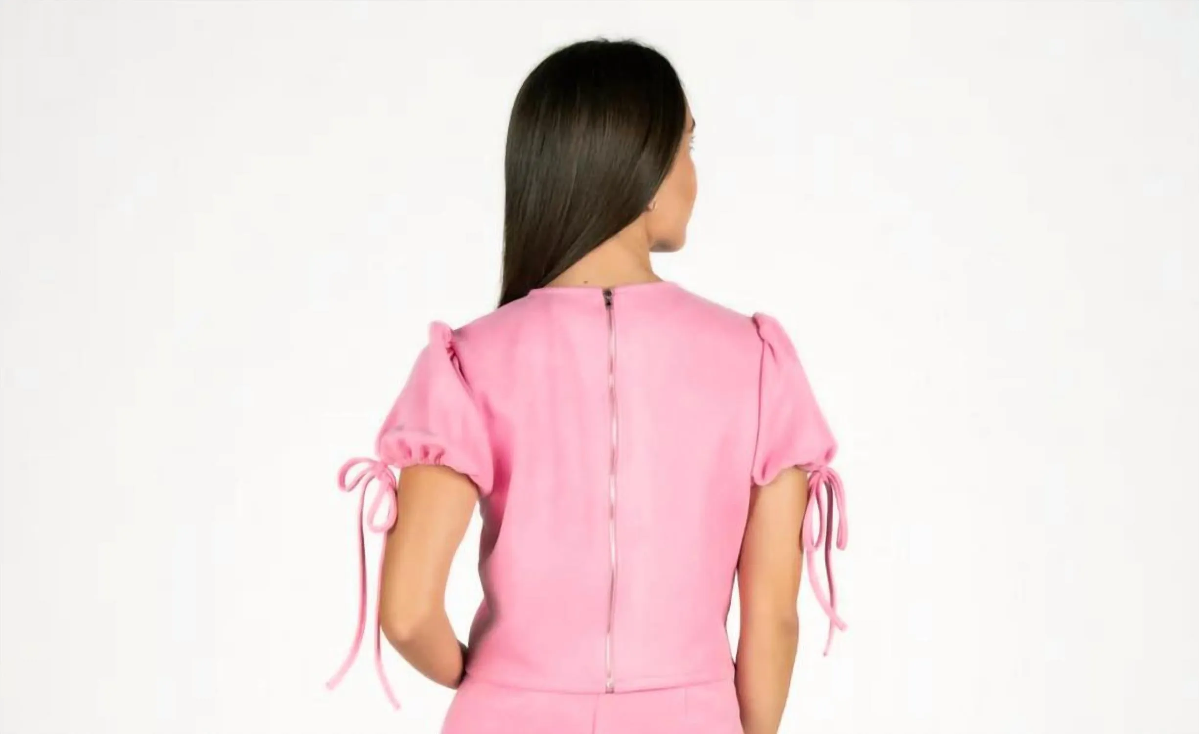 Suede Cassandra Top In Pink