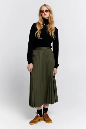 Sunray Pleated Skirt Olive Green