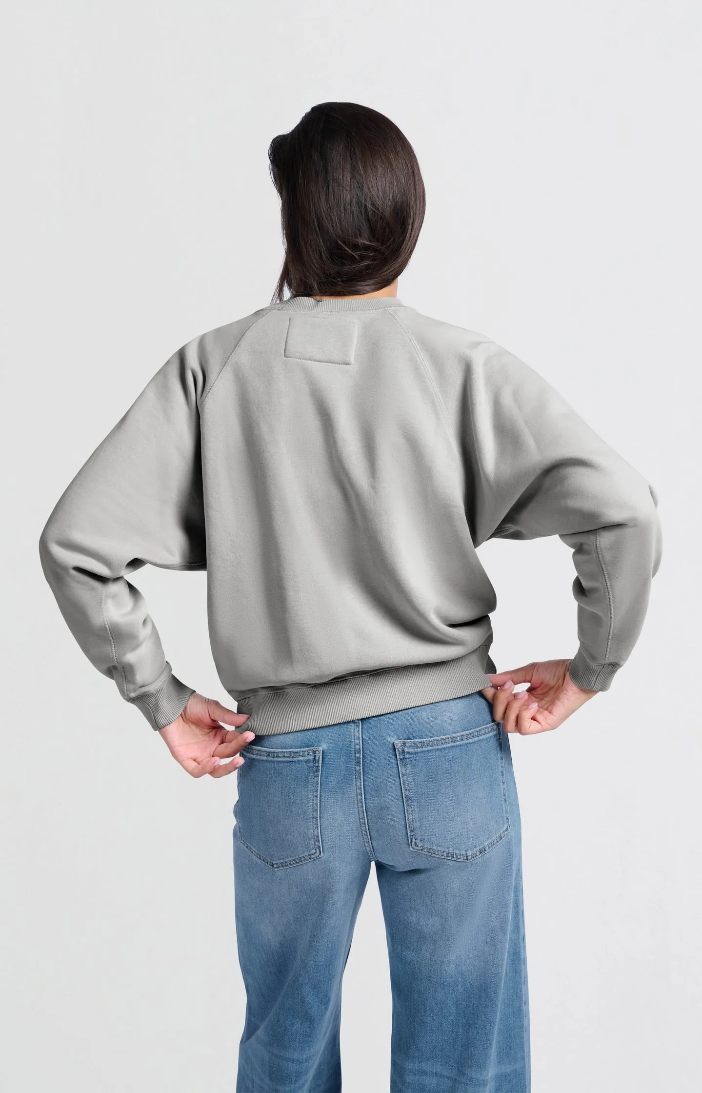 Sweater with round neck and raglan sleeves