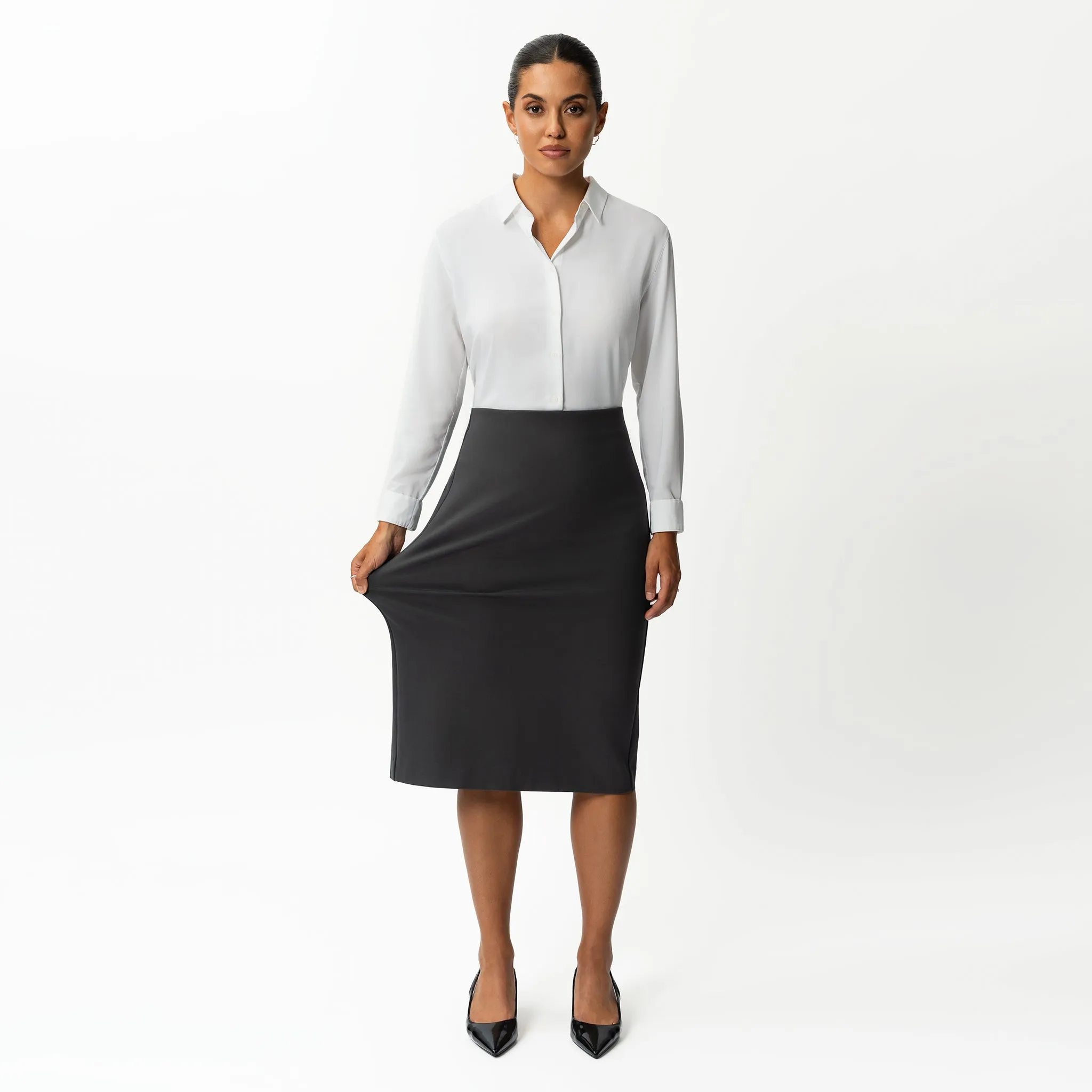 Tailored Ponte Midi Skirt