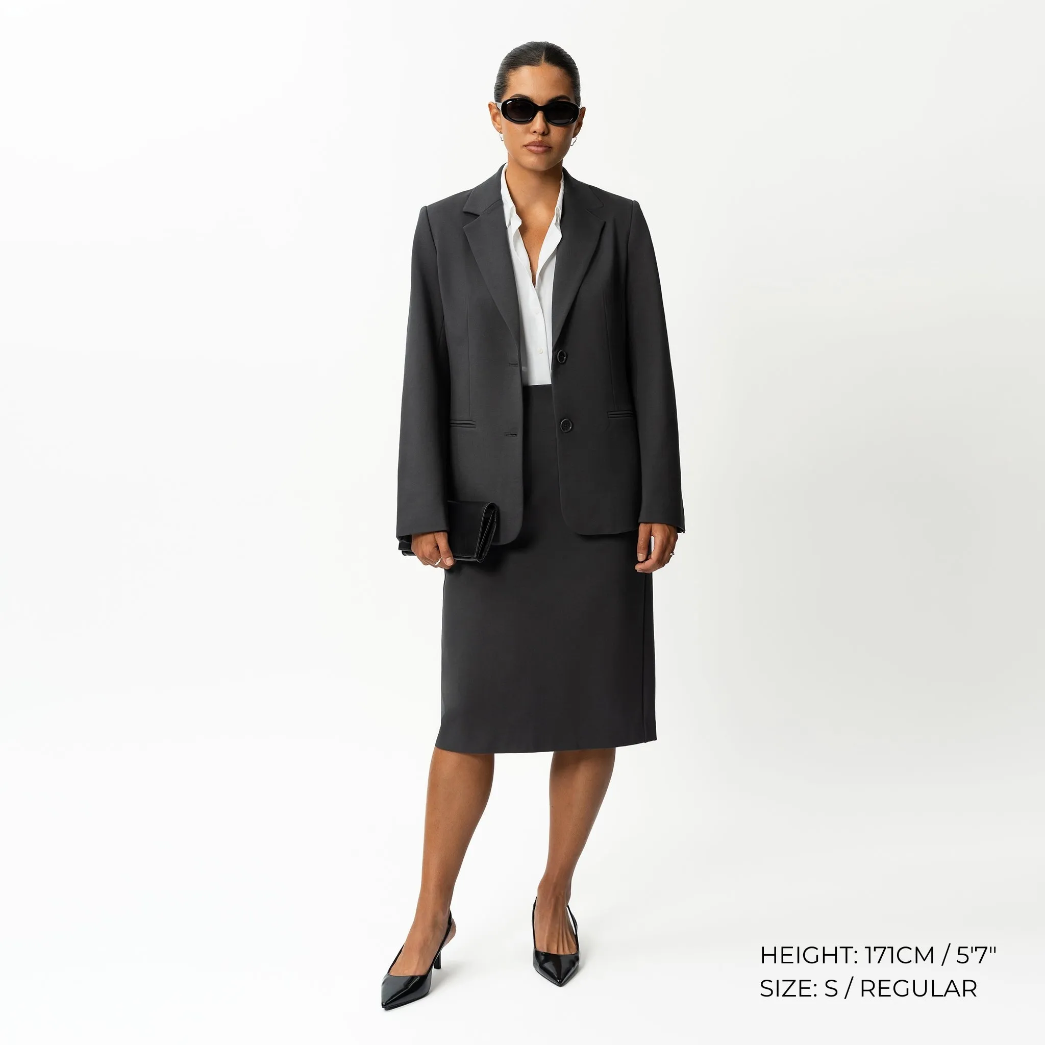 Tailored Ponte Midi Skirt