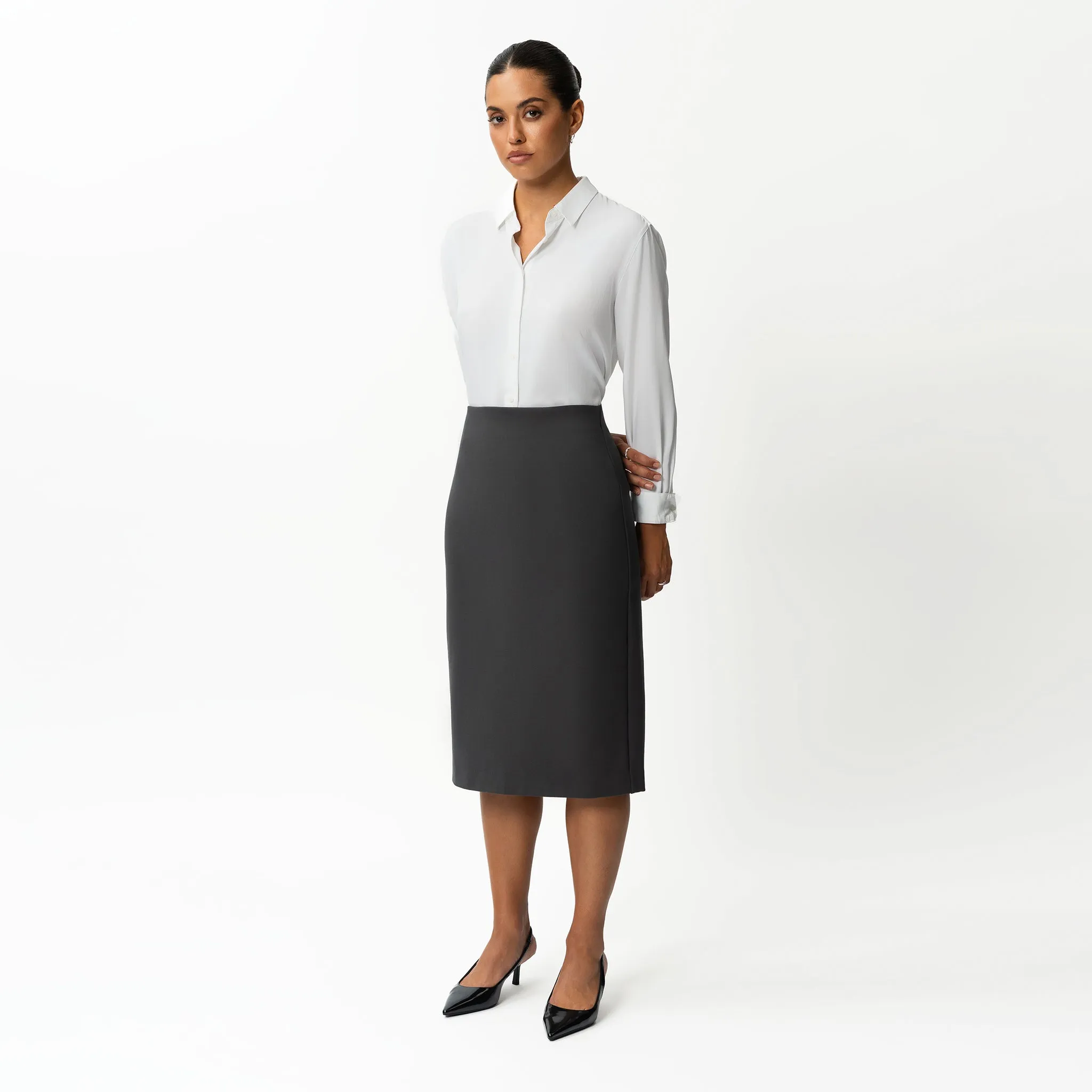 Tailored Ponte Midi Skirt