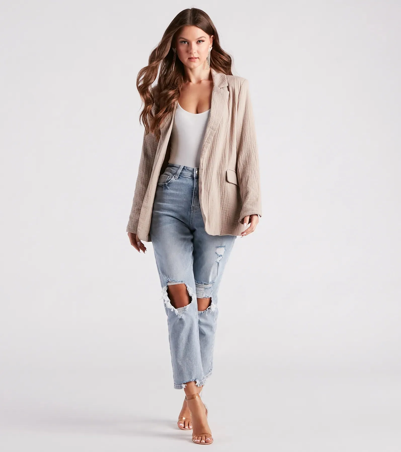 Talk Business Woven Casual Blazer