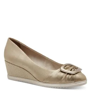 Tamaris Womens Gold Wedge Shoe 1-22323-44