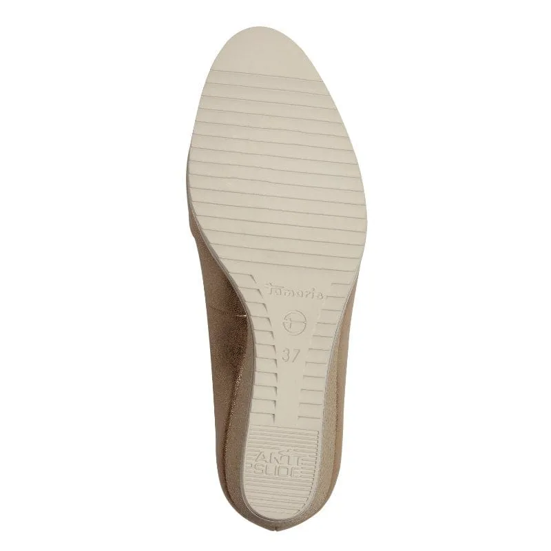 Tamaris Womens Gold Wedge Shoe 1-22323-44