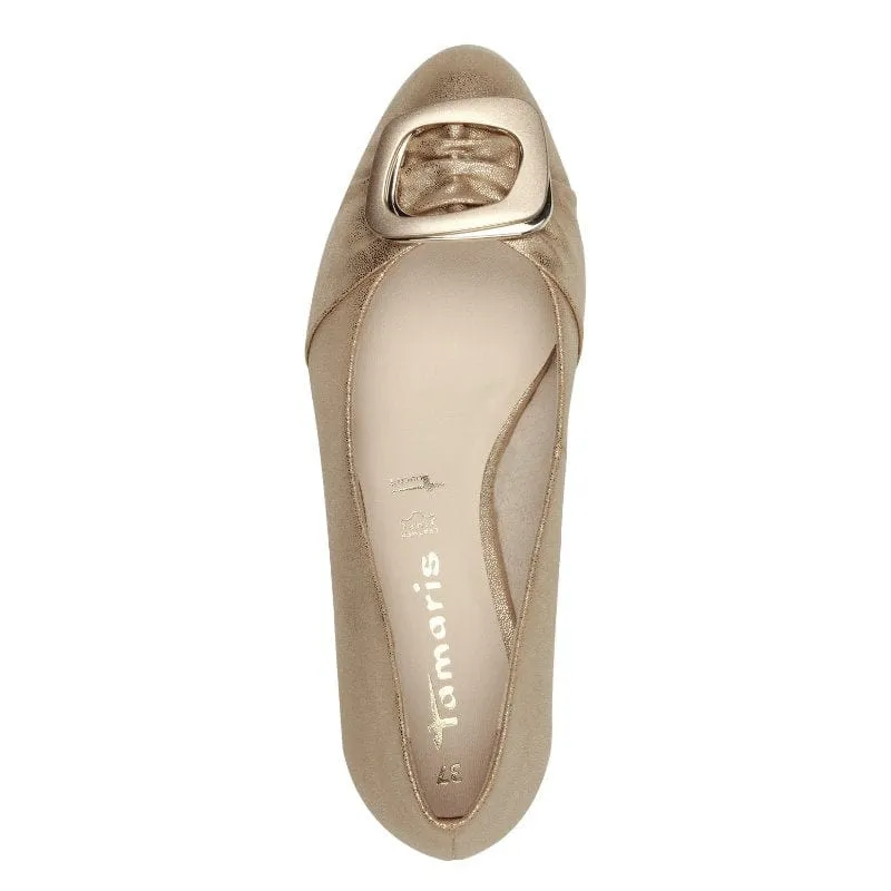Tamaris Womens Gold Wedge Shoe 1-22323-44