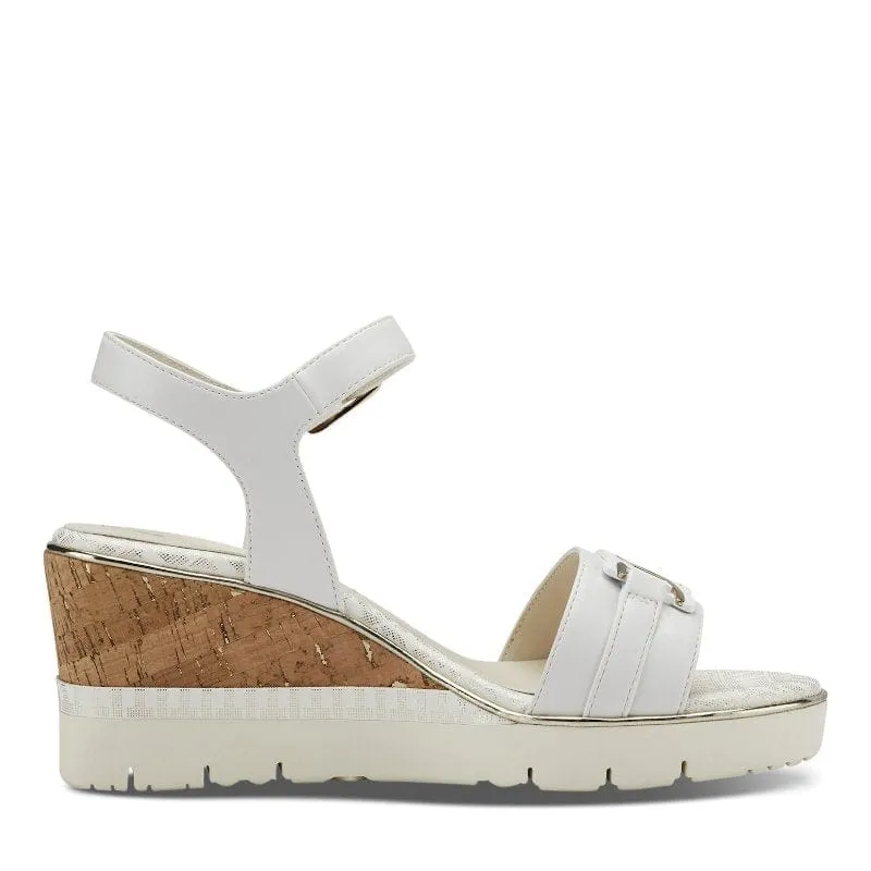 Tamaris Womens White High-Heel Sandal 1-28702-42