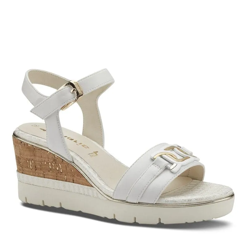 Tamaris Womens White High-Heel Sandal 1-28702-42