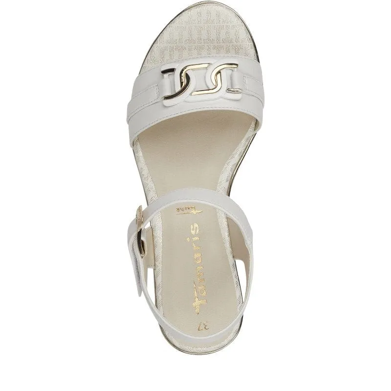 Tamaris Womens White High-Heel Sandal 1-28702-42