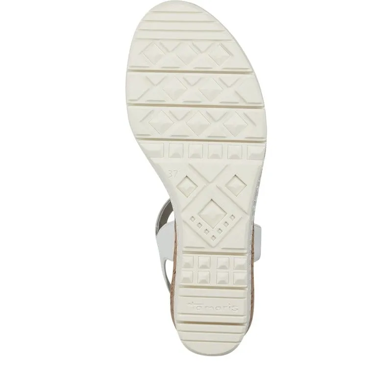 Tamaris Womens White High-Heel Sandal 1-28702-42