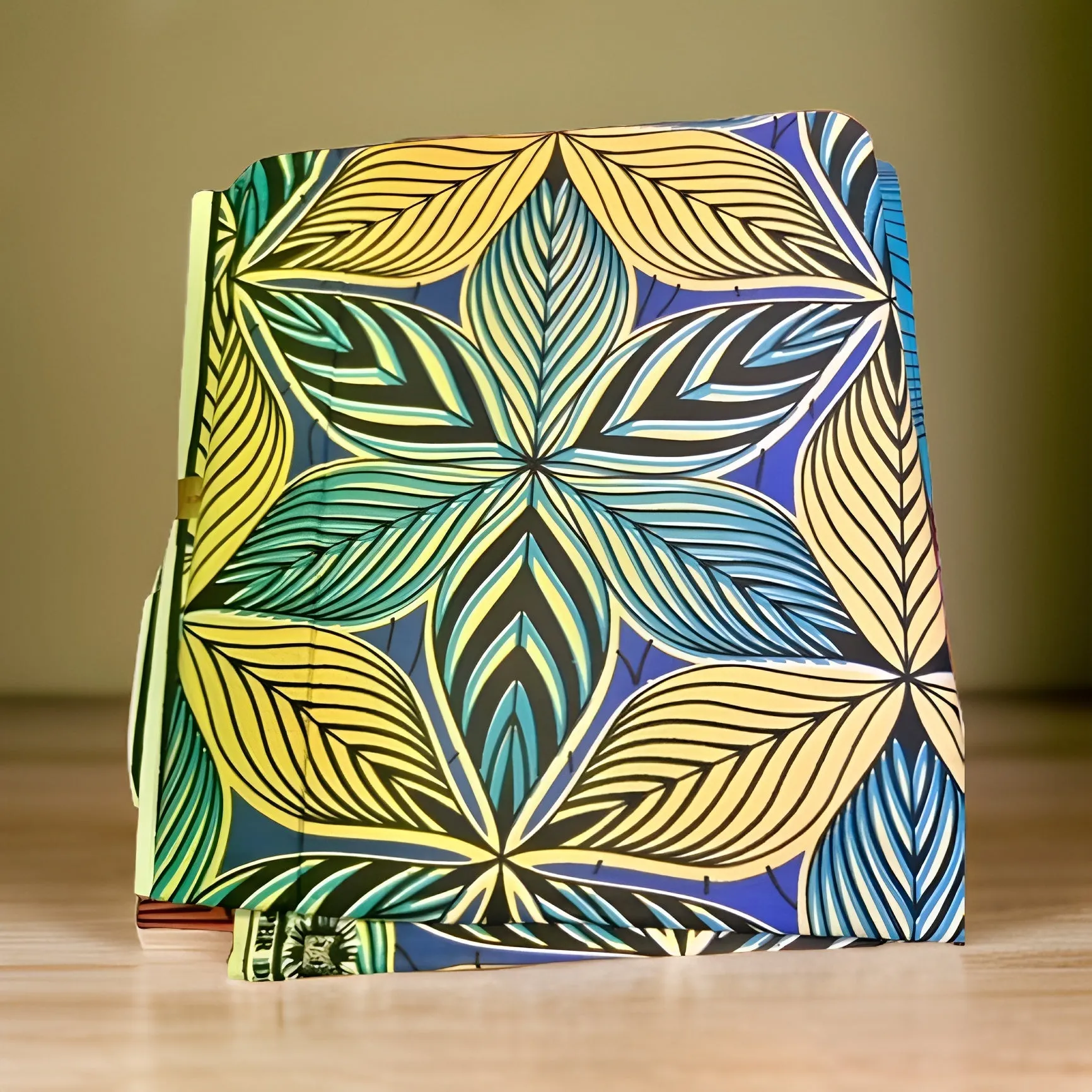 Tan/Blue/Teal Multi-Print Ankara Wax Print Fabric 6yrds