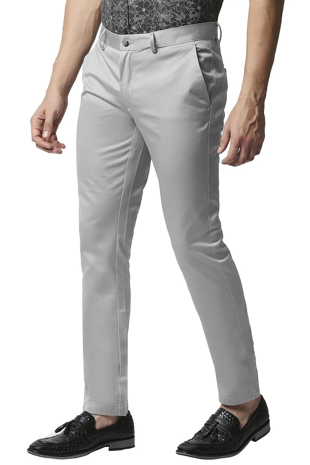 Tapered Fit Satin Trousers