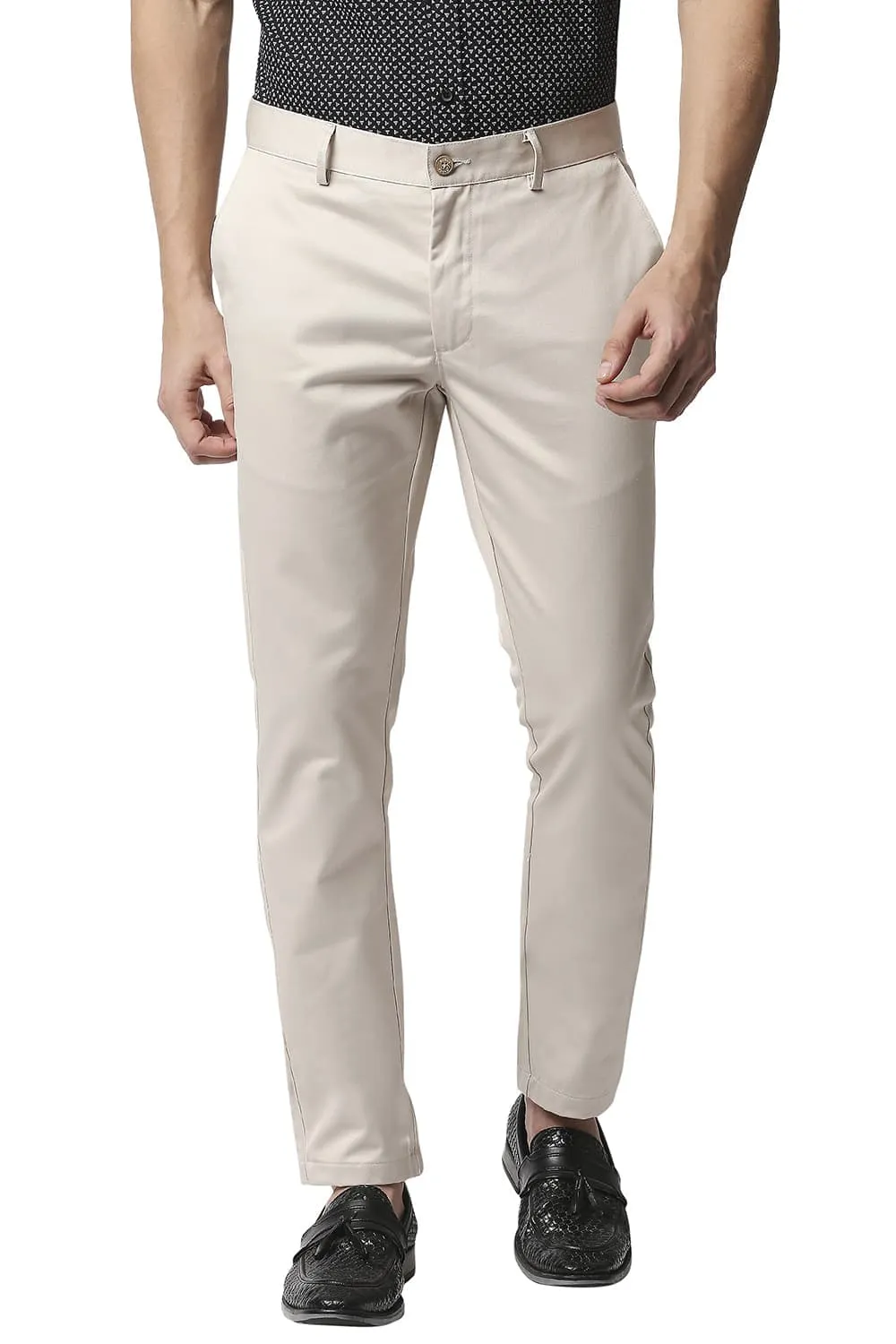 Tapered Fit Satin Trousers