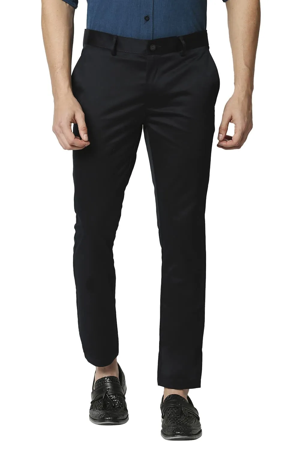 Tapered Fit Satin Trousers