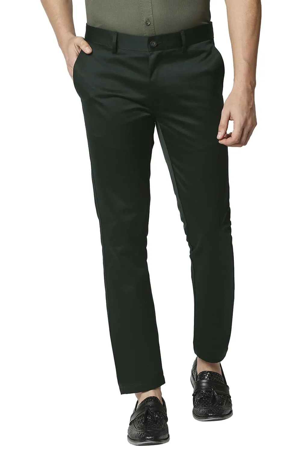 Tapered Fit Satin Trousers