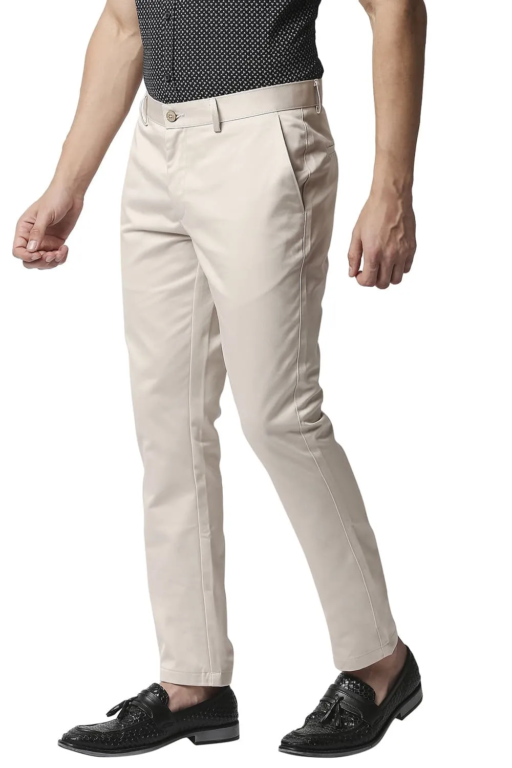 Tapered Fit Satin Trousers