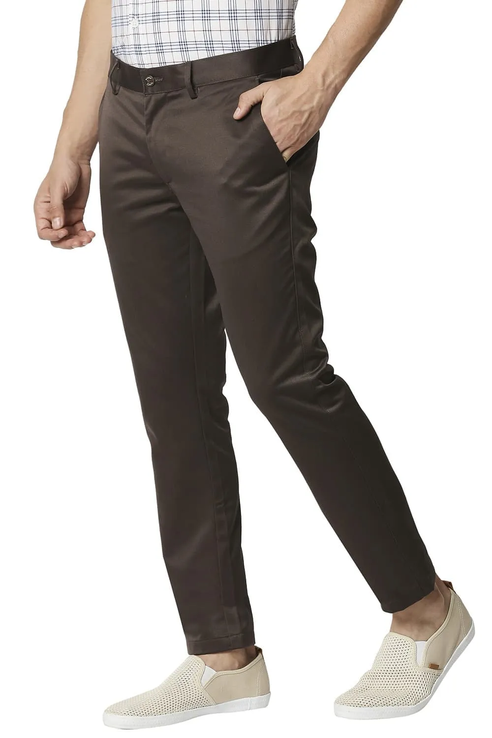 Tapered Fit Satin Trousers