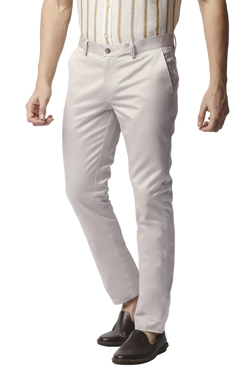 Tapered Fit Satin Trousers