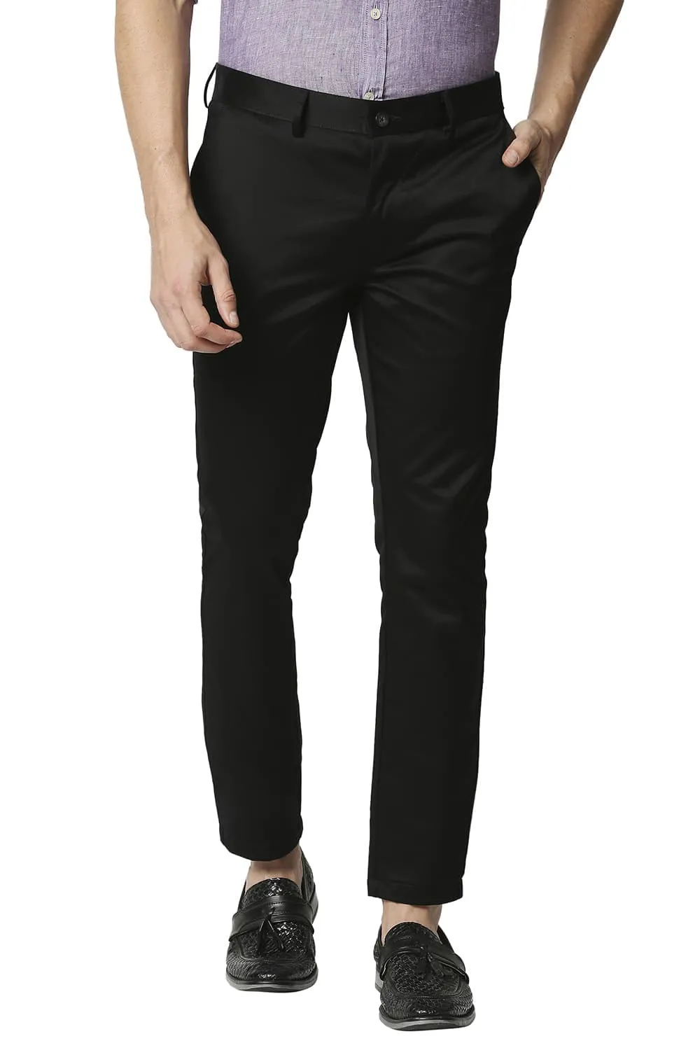 Tapered Fit Satin Trousers