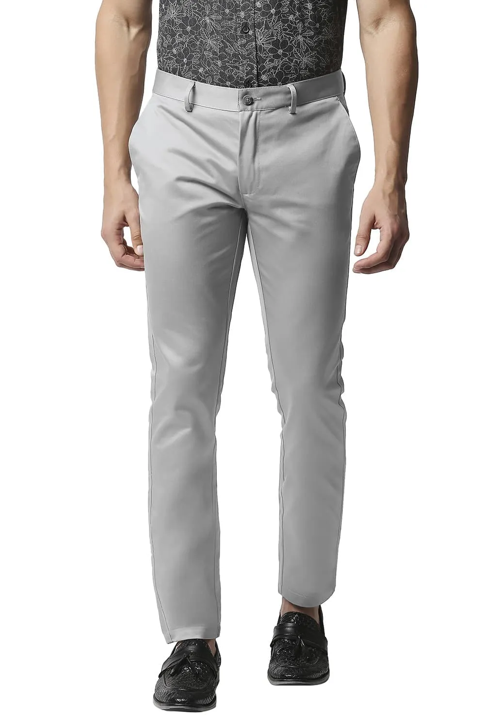 Tapered Fit Satin Trousers