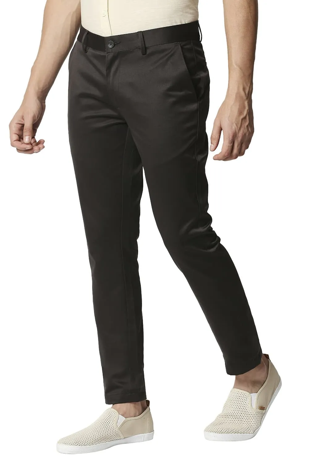 Tapered Fit Satin Trousers