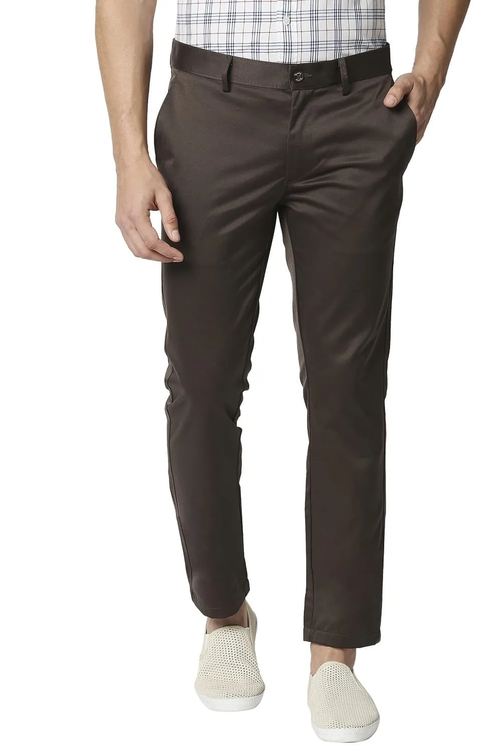 Tapered Fit Satin Trousers