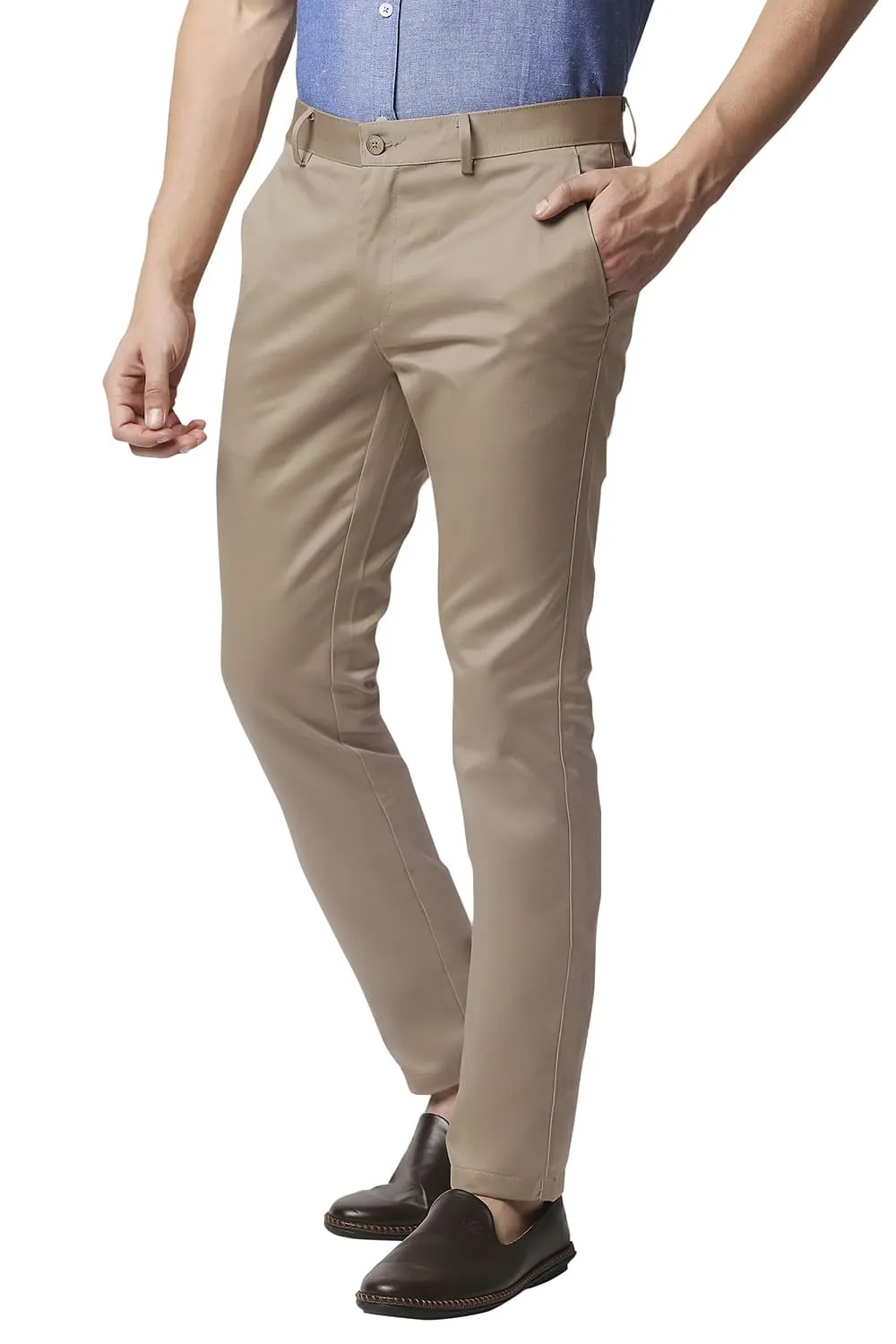 Tapered Fit Satin Trousers